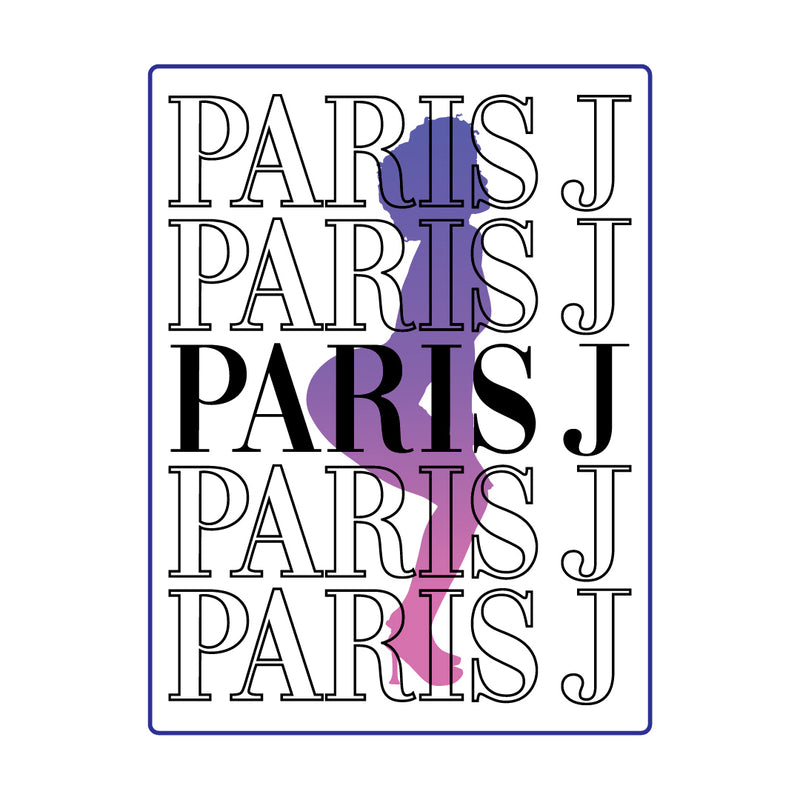 2.25x3 - Paris J - Silhouette Text - Colored - Decal