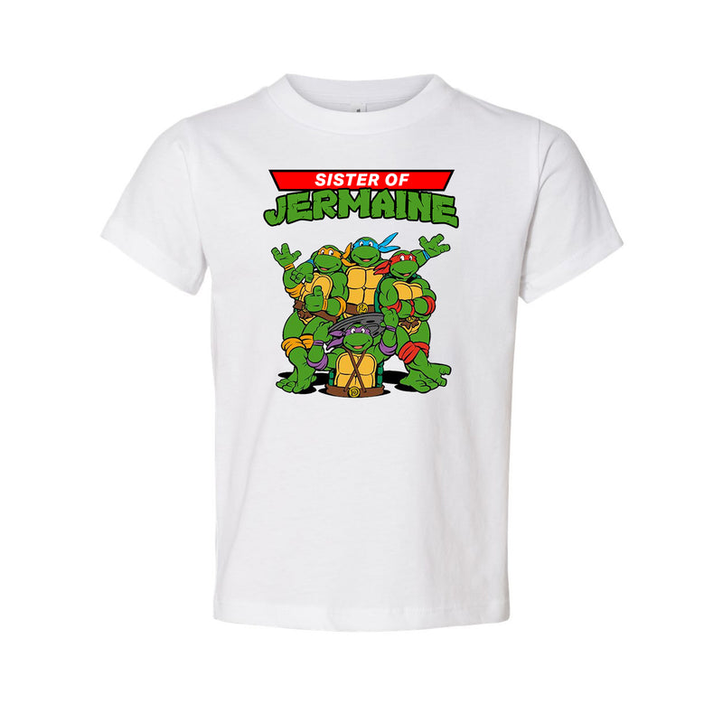 Ninja Turtle Birthday T-Shirt - Rabbit Skins 3322 Infant Tee - Sister - Front + Back